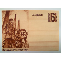 German NSDAP National Holiday Postcard 1934 - Third Reich Insignia