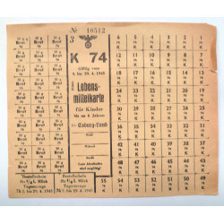German Food Ration Card April 9 to April 29, 1945 - Third Reich Insignia