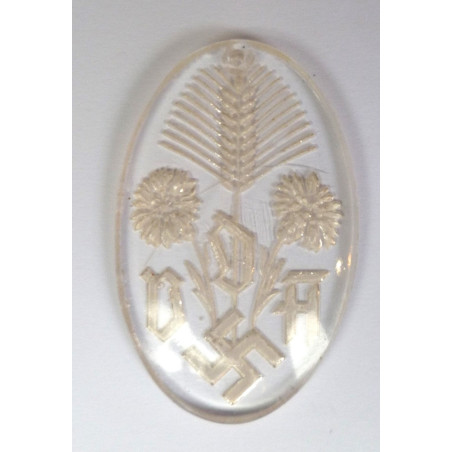 German VDA (Verein für das Deutschtum im Ausland) Glass Donation Badge - Third Reich Insignia