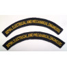 Pair WW2 Royal Electrical And Mechanical Engineers Shoulder Titles - REME - British Military Insignia