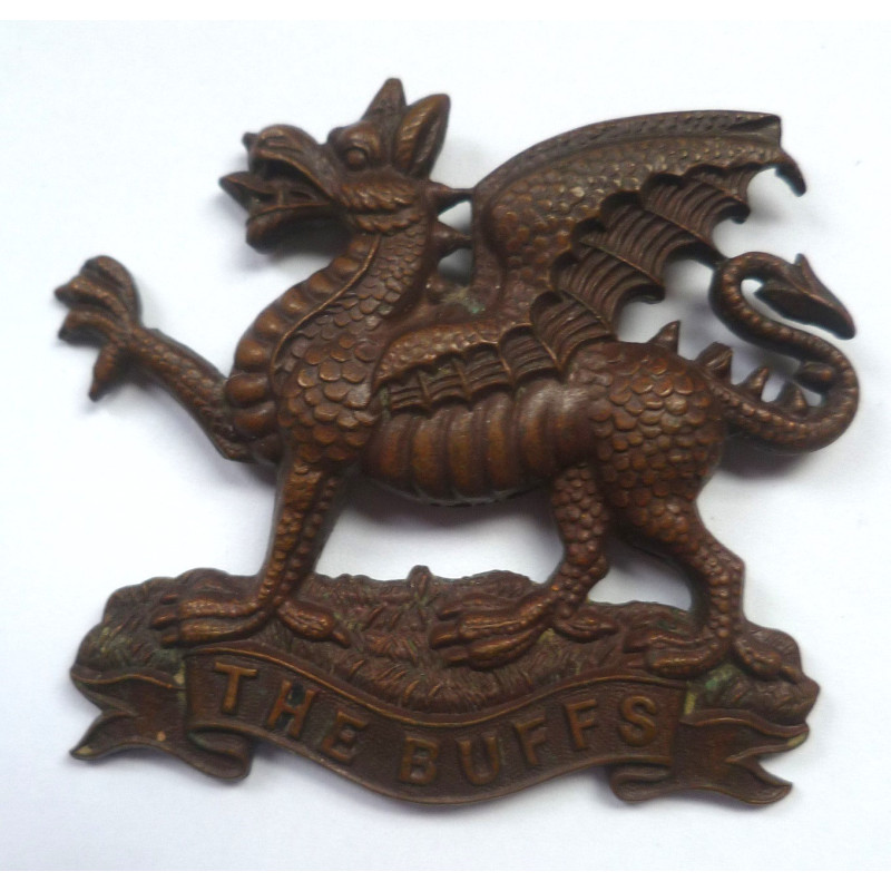 The Buffs (The Royal West Kent) Officers Bronze Cap Badge - British Military Insignia