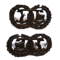 WW1 Argyll & Sutherland Highlanders Officers Bronze Service Dress Collar Badges