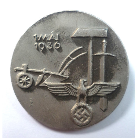 German 1st May 1936 Tinnie - Third Reich Insignia