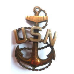 WW2 United States Navy Chief Petty Officers Cap Badge - United States