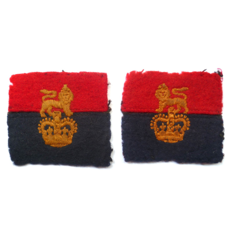 Pair War Officer Controlled Units Cloth Formation Signs - British Military Insignia