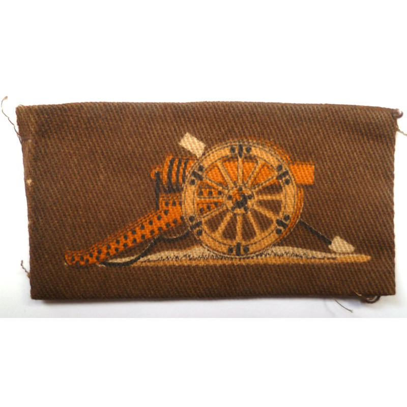 WW2 Economy Issue Printed Royal Artillery Sleeve Badge - British Military Insignia