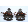 Pair Royal Army Ordnance Corps Officers Bronze Service Dress Collar Badges- British Military Insignia