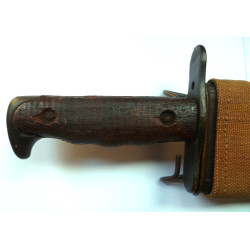 WWI Model 1917 Bolo Knife by Plumb Philadelphia Dated 1918 with Canvas Scabbard - United States