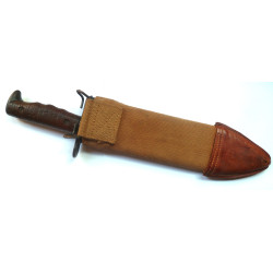 WWI Model 1917 Bolo Knife by Plumb Philadelphia Dated 1918 with Canvas Scabbard - United States