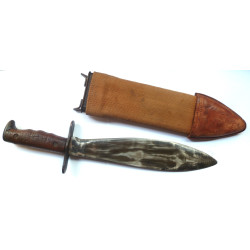 WWI Model 1917 Bolo Knife by Plumb Philadelphia Dated 1918 with Canvas Scabbard - United States