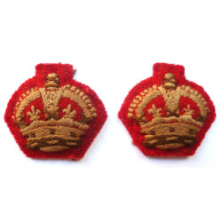 Pair Of Infantry Major's Rank Crowns- King's Crown - British Military Insignia