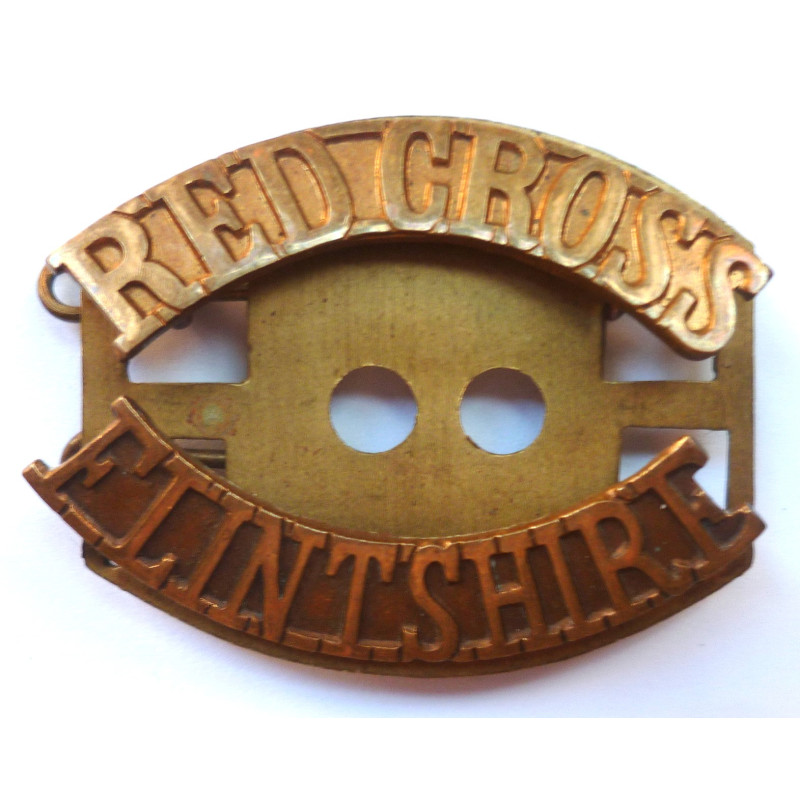 Red Cross Flintshire Shoulder Title - British Military Insignia
