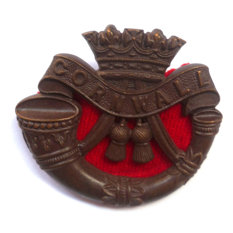 WW2 Duke of Cornwall's Light Infantry Officers Bronze Cap Badge - British Military Insignia