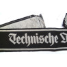 German TeNo "Technische Nothilfe" Cuff Title- German Third Reich
