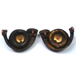 King’s Own Yorkshire Light Infantry Officers Bronze Collar Badges -KOYLI - British Military Insignia