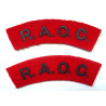 Pair Of WW2 Royal Army Ordnance Corps Cloth Shoulder Titles - RAOC- British Military Insignia