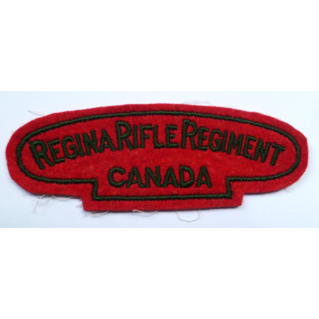 Canadian WW2 Regina Rifle Regiment Cloth Shoulder Titles - British Military Insignia