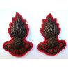 Pair Royal Artillery Embroidered Bullion Collar Badges - British Military Insignia