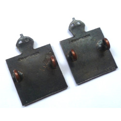 Pair WW1 Royal Army Chaplains Department Collar Badges - British Military Insignia