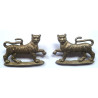Pair WW1 Gordon Highlanders Collar Badges - British Military Insignia
