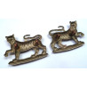 Pair WW1 Gordon Highlanders Collar Badges - British Military Insignia