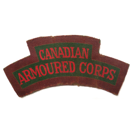 WW2 Canadian Armoured Corps Printed Shoulder Title - British Military Insignia