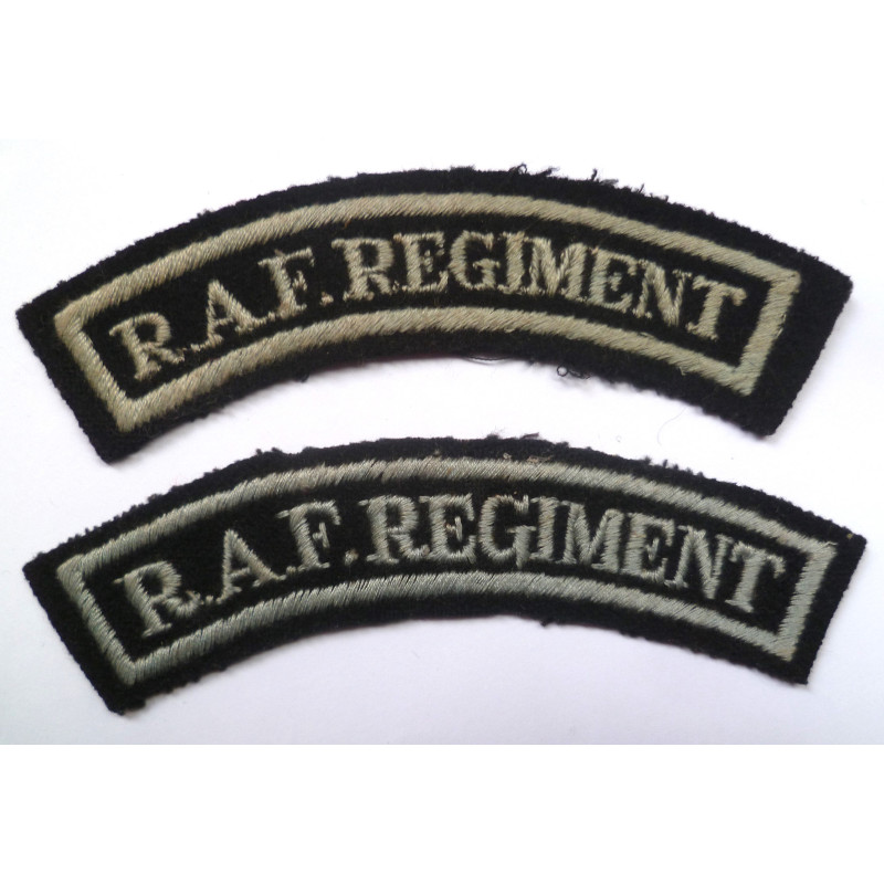 Pair Royal Air Force Regiment Shoulder Title - RAF - British Military Insignia