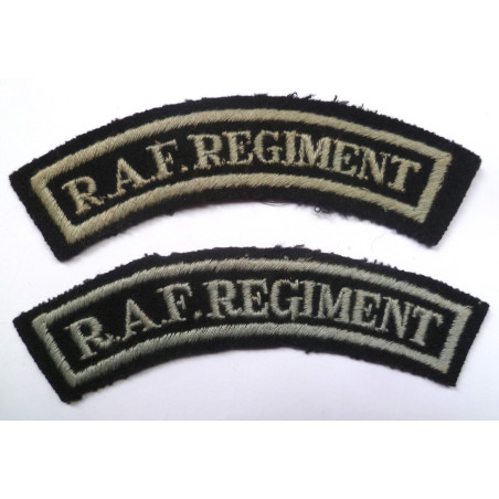 Pair Royal Air Force Regiment Shoulder Title - RAF - British Military Insignia