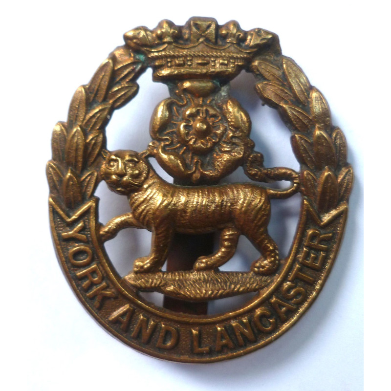 WW1 York and Lancaster Regiment Economy Brass Cap Badge  - British Military Insignia