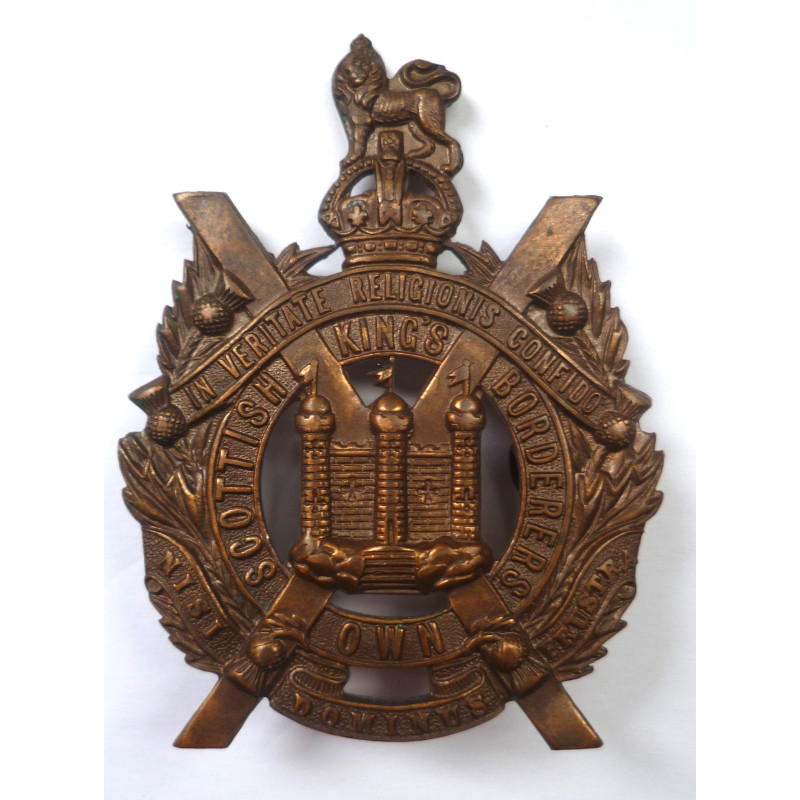 The King's Scottish Borderers Brass Economy Badge - British Military Insignia