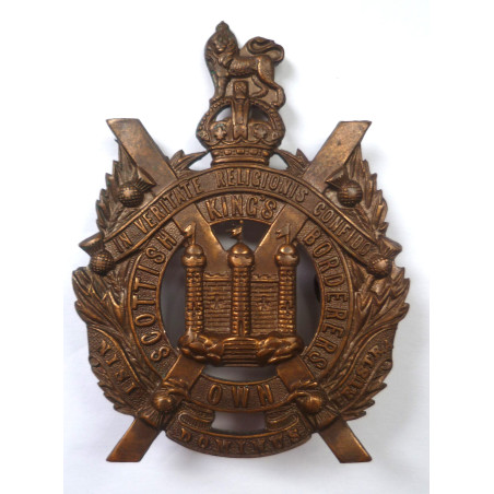 The King's Scottish Borderers Brass Economy Badge - British Military Insignia