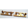 Pair York And Lancaster Regiment Shoulder Title - British Military Insignia