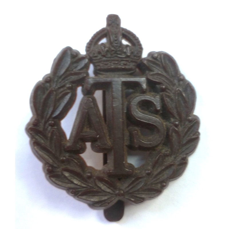 WW2 Auxiliary Territorial Service Plastic Economy Cap Badge -ATS- British Military Insignia