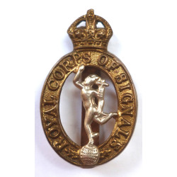 WWII Royal Corps of Signals Cap Badge - RCOS- British Military Insignia