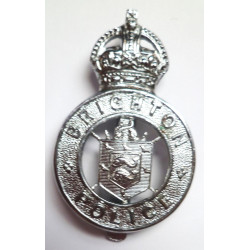 Brighton Police Cap Badge - King's Crown - British Police Insignia