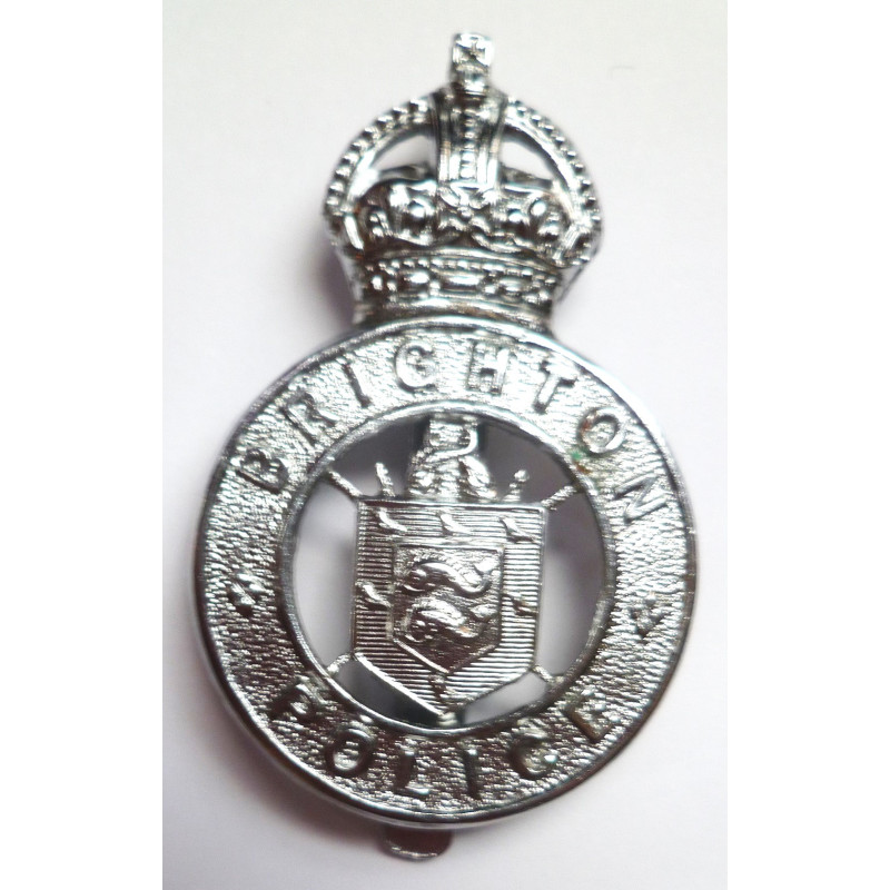 Brighton Police Cap Badge - King's Crown - British Police Insignia