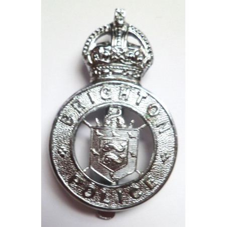 Brighton Police Cap Badge - King's Crown - British Police Insignia