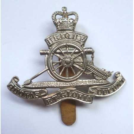 Royal Artillery White Metal Beret/Cap Badge - British Military Insignia
