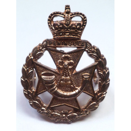 Green Jackets Brigade Sterling Silver 1958 Officers Cap Badge - British Military Insignia