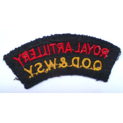 Royal Artillery / QOD & WSY Embroidered Cloth Shoulder Title - British Military Insignia