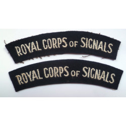 Pair Royal Corps of Signals Shoulder Titles - British Military Insignia
