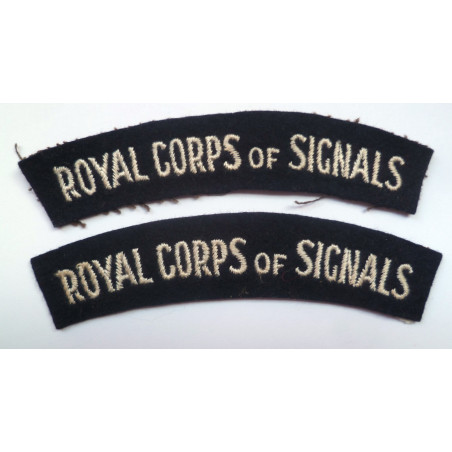 Pair Royal Corps of Signals Shoulder Titles - British Military Insignia