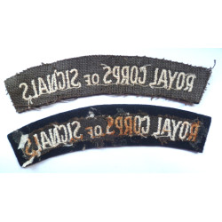 Pair Royal Corps of Signals Shoulder Titles - British Military Insignia