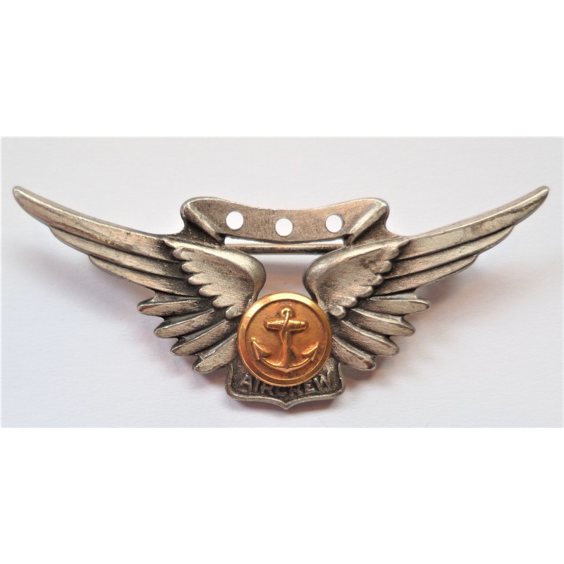 WW2 United States Navy Aircrew Sterling Badge Amico