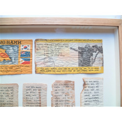Framed Collection of Vietnam War Safe Conduct Passes and Propaganda Leaflets