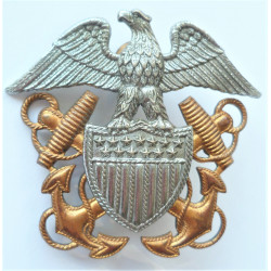 WWII United States Navy officer Hat Badge with Band