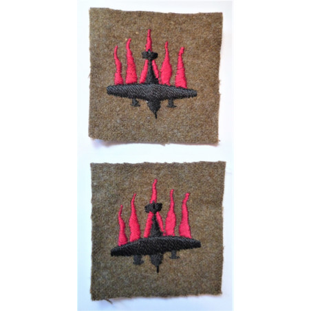 Pair 5th Anti-Aircraft Division Formation Sign Cloth Patch British Army