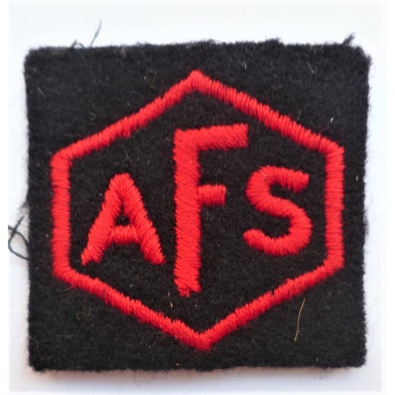 AFS Auxiliary Fire Service Cloth Patch British Army WW2