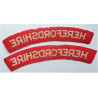 Pair WWII Hertfordshire Regiment Cloth Badge Shoulder Titles