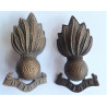 Pair WW2 Royal Artillery Officers Bronze Collar Badges